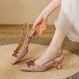 LUTAOTIE Casual Cool High Closed Toe Fairy Heels