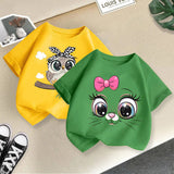 LUTAOTIE Cross-Border Girls T-shirt Short Sleeve  Summer New Western Style Children's Shirt Boys' Half Sleeve Kids Summer Clothing Clothes