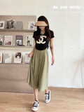 LUTAOTIE  Ice Silk Cropped Culottes Wide-Leg Pants Women's Summer Thin Loose Slimming plus Size Pantskirt Straight Casual Yamamoto Culottes