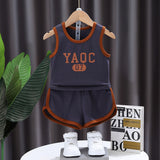 LUTAOTIE Boys Summer Vest Shorts Set  New Baby Cool Handsome Sleeveless Sports Thin Section Summer Clothes Children's Wear Wholesale