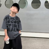 LUTAOTIE New Summer Clothes for Boys and Older Children Crew Neck T-shirt Short Sleeves Fashionable Children's Half Sleeve Korean Style Baby's Top Men's Fashion