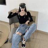 Jeans Women's Summer New Loose High Waist Slimming Wide Leg Straight Long Pants Design Sense Detachable Pants Fashion