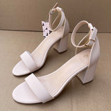 LUTAOTIE Versatile Women's Toe Buckle High Fashion Heels