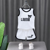 LUTAOTIE Boys Summer Vest Shorts Set  New Baby Cool Handsome Sleeveless Sports Thin Section Summer Clothes Children's Wear Wholesale