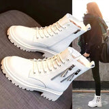 Hight Increasing Martin Boots Women's Shoes  New British Style All-Matching Warm Short Boots Autumn and Winter plus Velvet Snow Boots