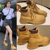 Popular Platform Martin Boots Autumn and Winter  Ins Casual British Style High-Top Commuter Ankle Boots Women's Roman Boots