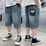 LUTAOTIE Boy's Denim Shorts Fifth Pants Casual Children Summer Wear Handsome Fried Street  New Sports Summer Trendy