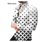 LUTAOTIE Foreign Trade European and American New  Spring and Autumn Men's plus Size Top Shirt Long Sleeve Printed Shirt Men's Cardigan