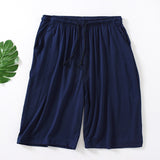 LUTAOTIE Summer plus Size Shorts Men's Modal Casual Home Loose Fifth Pants Thin Home Pants Pajama Pants Middle Pants