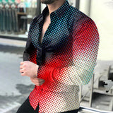 LUTAOTIE Foreign Trade European and American New  Spring and Autumn Men's plus Size Top Shirt Long Sleeve Printed Shirt Men's Cardigan