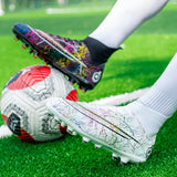 Binbinniao plus Size New Men's Breathable Soccer Shoes Indoor Grass Long and Short Spikes Soccer Shoes Soccer Shoes