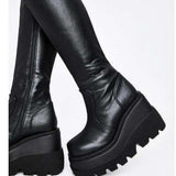 In Stock HOTan and NEWn Platform plus Size Long Boots Female Autumn New Platform Leather Boots  Wish Women's Boots