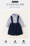 LUTAOTIE Children's Spring Clothes Long-Sleeved Baby Boys' Overalls Shirt Children Kindergarten Clothes College Style Two-Piece Suit