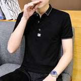 LUTAOTIE Summer New Men's Short-Sleeved All Cotton T-shirt Top Casual Business High-End Elegant Young and Middle-Aged Polo Shirt Men