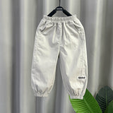 LUTAOTIE Boys' Thin Casual Pants  Summer New Pure Cotton Children's Anti-Mosquito Pants Children Quick-Dry Pants Fashionable Trousers