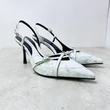 LUTAOTIE Za Spring/Summer New Denim Low-Cut Lace-up Hollow Closed Toe Sexy Stiletto Heel Fashion Sandals Muller Shoes