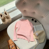 Children's Clothing Girls Bottom Sweater 2024 Autumn New Children's Sweater Baby Hot Style Bottom Sweater Spring and Autumn Sweater