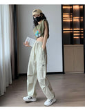 LUTAOTIE  Ice Silk Quick-Drying Overalls Women's Spring and Summer New High Waist Drawstring Ankle-Tied Climbing Pants Casual NEWn Harem Sports Pants