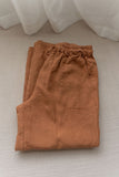 LUTAOTIE  Sx24599 Stone Washed Pure Linen Refreshing and Neat Cropped Skinny Pants Female Spring and Summer 24599