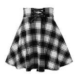 LUTAOTIE European and American Foreign Trade  New Fashion Plaid Lace-up Skirt