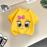 LUTAOTIE Cross-Border Girls T-shirt Short Sleeve  Summer New Western Style Children's Shirt Boys' Half Sleeve Kids Summer Clothing Clothes