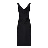 Sexy Swing Collar Fitted Waist Vest Dress Female 2024 Summer New Pure Hot Girl Skinny Sheath Slimming Dress