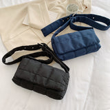 LUTAOTIE  New Ins Fashion Trend Internet Celebrity Solid Color Sponge Pillow Bag Nylon Shoulder Messenger Bag Space Cotton Bag