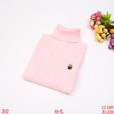 Children's fleece turtleneck boys and girls cotton knitted sweater children's clothing autumn and winter bottoming sweater sweater middle and old children