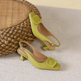 LUTAOTIE High Toe Box Slingback Fairy Summer Heels