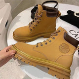 Popular Platform Martin Boots Autumn and Winter  Ins Casual British Style High-Top Commuter Ankle Boots Women's Roman Boots