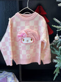 Girls pullover sweater 2024 new foreign style children's thickened Kulomi wool top pullover knitted sweater Internet celebrities