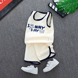 LUTAOTIE Boys Summer Vest Shorts Set  New Baby Cool Handsome Sleeveless Sports Thin Section Summer Clothes Children's Wear Wholesale