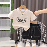 LUTAOTIE Boys' Short-Sleeved Polo Shirt  New Summer Clothes Children Toddler Baby Western Style Internet Hot Fashionable Children's Lapel Clothes