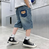 LUTAOTIE Boy's Denim Shorts Fifth Pants Casual Children Summer Wear Handsome Fried Street  New Sports Summer Trendy