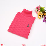 Children's fleece turtleneck boys and girls cotton knitted sweater children's clothing autumn and winter bottoming sweater sweater middle and old children