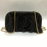 LUTAOTIE  Diamond-Embedded Shiny Diamond Cloud Dumpling Dinner Rhinestone Pleated Chain Clip Women's Crossbody Handbag