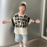 LUTAOTIE New Summer Clothes for Boys and Older Children Crew Neck T-shirt Short Sleeves Fashionable Children's Half Sleeve Korean Style Baby's Top Men's Fashion