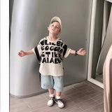 LUTAOTIE New Summer Clothes for Boys and Older Children Crew Neck T-shirt Short Sleeves Fashionable Children's Half Sleeve Korean Style Baby's Top Men's Fashion