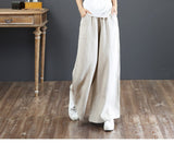 LUTAOTIE  16 Colors  Spring and Summer Korean Style Artistic Cotton Linen Women's Pants Loose plus Size Wide Leg Pants High-Waist Mopping Pants Straight