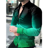 LUTAOTIE Foreign Trade European and American New  Spring and Autumn Men's plus Size Top Shirt Long Sleeve Printed Shirt Men's Cardigan