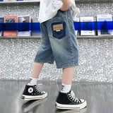 LUTAOTIE Boy's Denim Shorts Fifth Pants Casual Children Summer Wear Handsome Fried Street  New Sports Summer Trendy