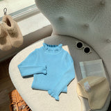 Children's Clothing Girls Bottom Sweater 2024 Autumn New Children's Sweater Baby Hot Style Bottom Sweater Spring and Autumn Sweater