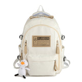 High School Student Bag Korean Style Large Capacity Backpack Autumn and Winter New Simple Solid Color Leisure Travel Computer Backpack