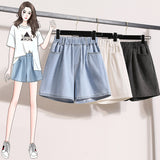 Hot Trade Wholesale 2024 Summer New A- line Thin Lyocell Denim Shorts Women's All-Match Loose High Waist Wide Leg Pants