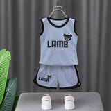 LUTAOTIE Boys Summer Vest Shorts Set  New Baby Cool Handsome Sleeveless Sports Thin Section Summer Clothes Children's Wear Wholesale