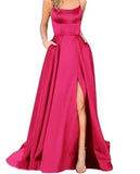 HOT and NEW Cross Border New Bridesmaid Dress Long Long Dress Small Trailing Strap Solid Color Banquet Evening Dress