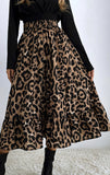 LUTAOTIE Foreign Trade Cross-Border Women's Clothing Outer Sexy Leopard Print High Waist Skirt European and American Loose Swing Dress Women