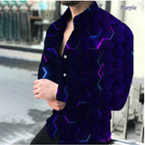 LUTAOTIE Foreign Trade European and American New  Spring and Autumn Men's plus Size Top Shirt Long Sleeve Printed Shirt Men's Cardigan