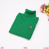 Children's fleece turtleneck boys and girls cotton knitted sweater children's clothing autumn and winter bottoming sweater sweater middle and old children