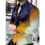 LUTAOTIE Foreign Trade European and American New  Spring and Autumn Men's plus Size Top Shirt Long Sleeve Printed Shirt Men's Cardigan